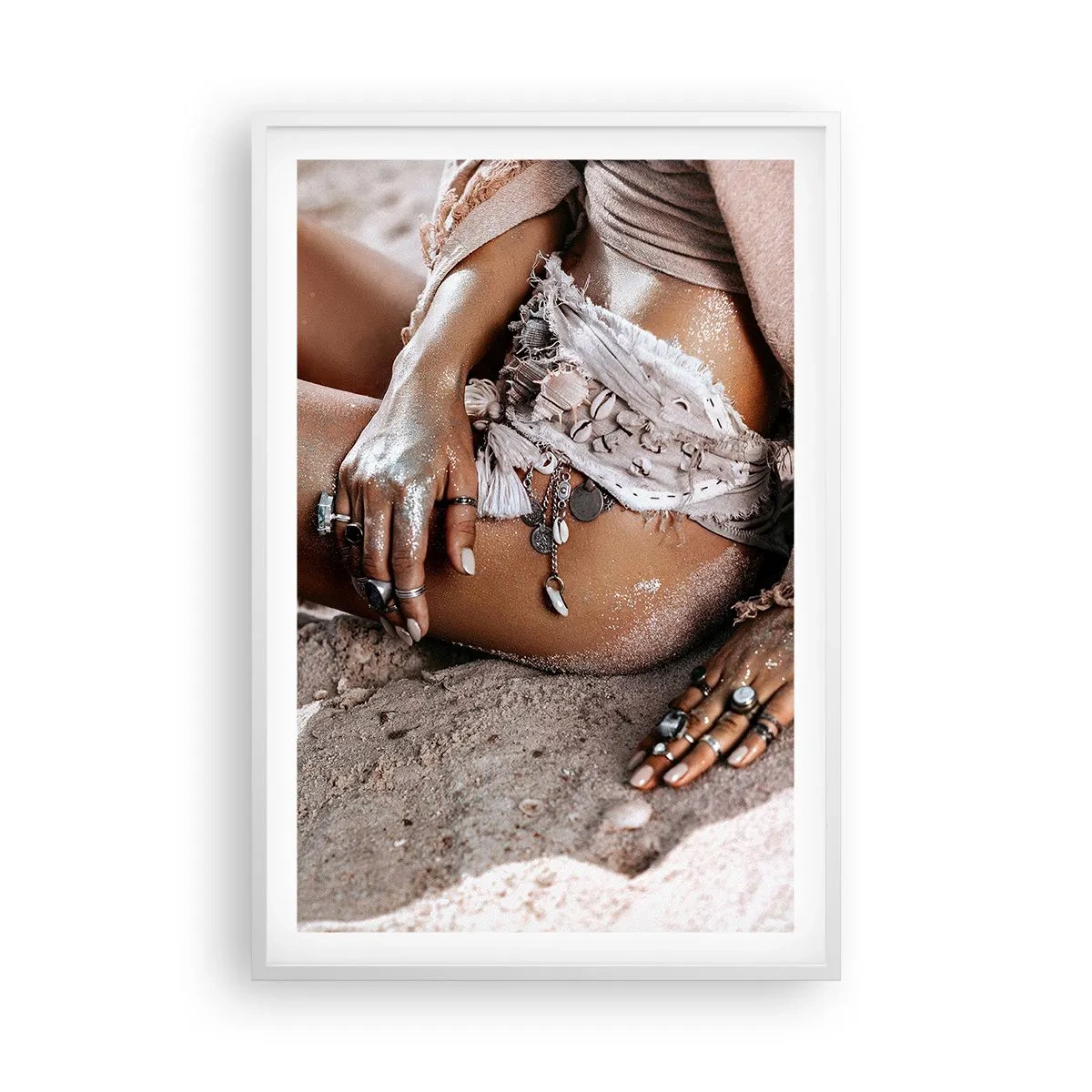 Poster in cornice bianca - Gettata dalle onde? - 61x91 cm