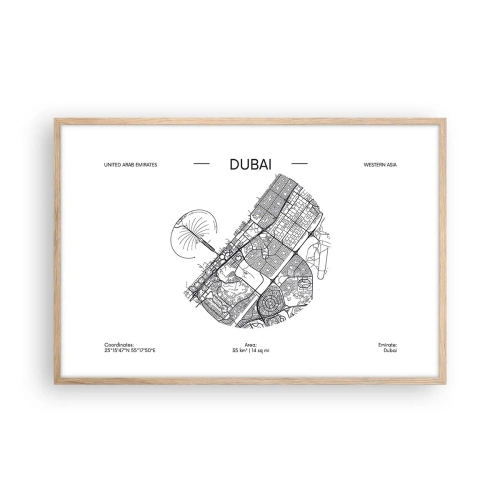 Poster in cornice rovere chiaro - Anatomia di Dubai - 91x61 cm