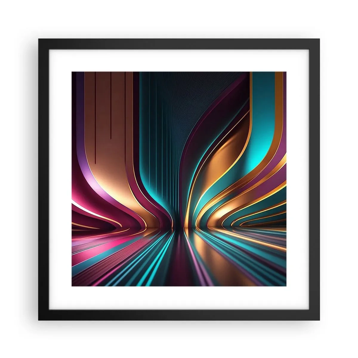 Poster in cornice nera - Architettura di luce - 40x40 cm