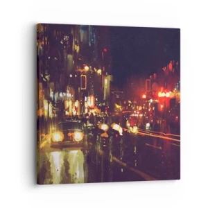Quadro su tela - Stampe su Tela - Immersa nelle luci della notte - 30x30 cm