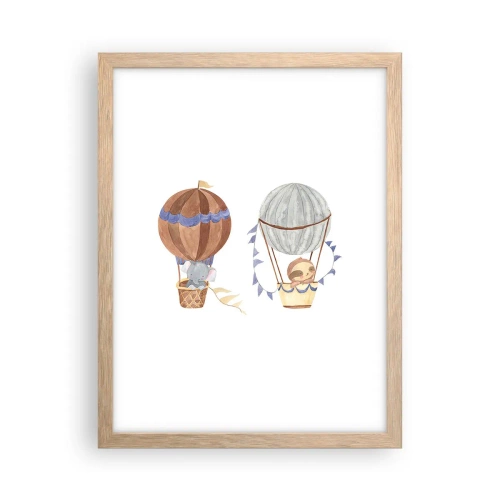 Poster in cornice rovere chiaro - Amici in viaggio - 30x40 cm