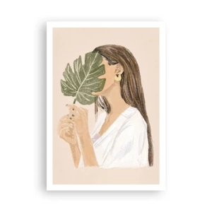 Poster - Misterioso ritratto con ventaglio - 70x100 cm