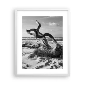 Poster in cornice bianca - Scolpito dal mare - 40x50 cm