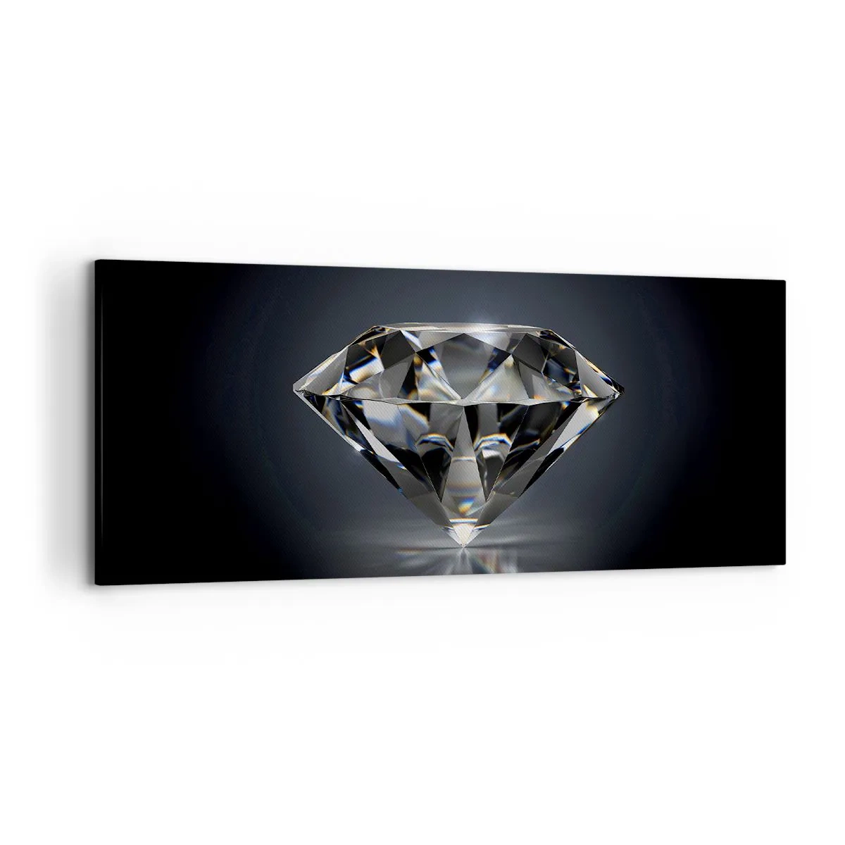 Quadro su tela - Stampe su Tela - Un'interpretazione artistica di un diamante su uno sfondo scuro - 120x50cm - Best girls friend - Decorazione murale moderna per soggiorno e camera da letto ARTTOR