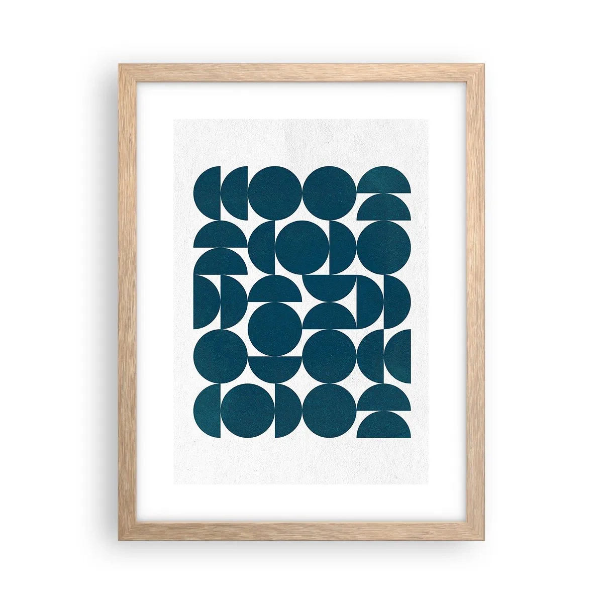 Poster in cornice rovere chiaro - Cerchi e semicerchi - 30x40 cm