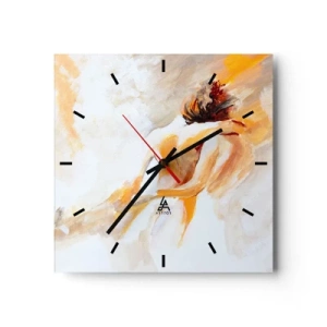 Orologio da parete - Orologio in Vetro - Scena astratta di un abbraccio romantico - 30x30cm - Nel cielo dell'intimità - Decorazione murale moderna per soggiorno e camera da letto ARTTOR