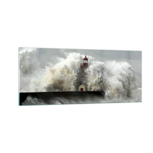 Quadro su vetro - L'ira dell'oceano - 100x40 cm