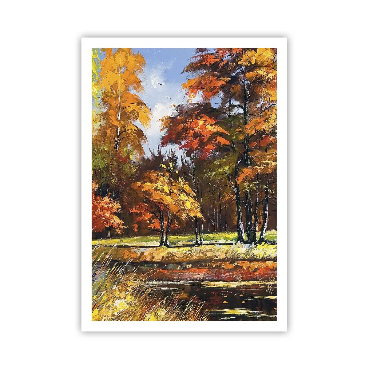 Poster - Paesaggio in oro e marrone - 70x100 cm