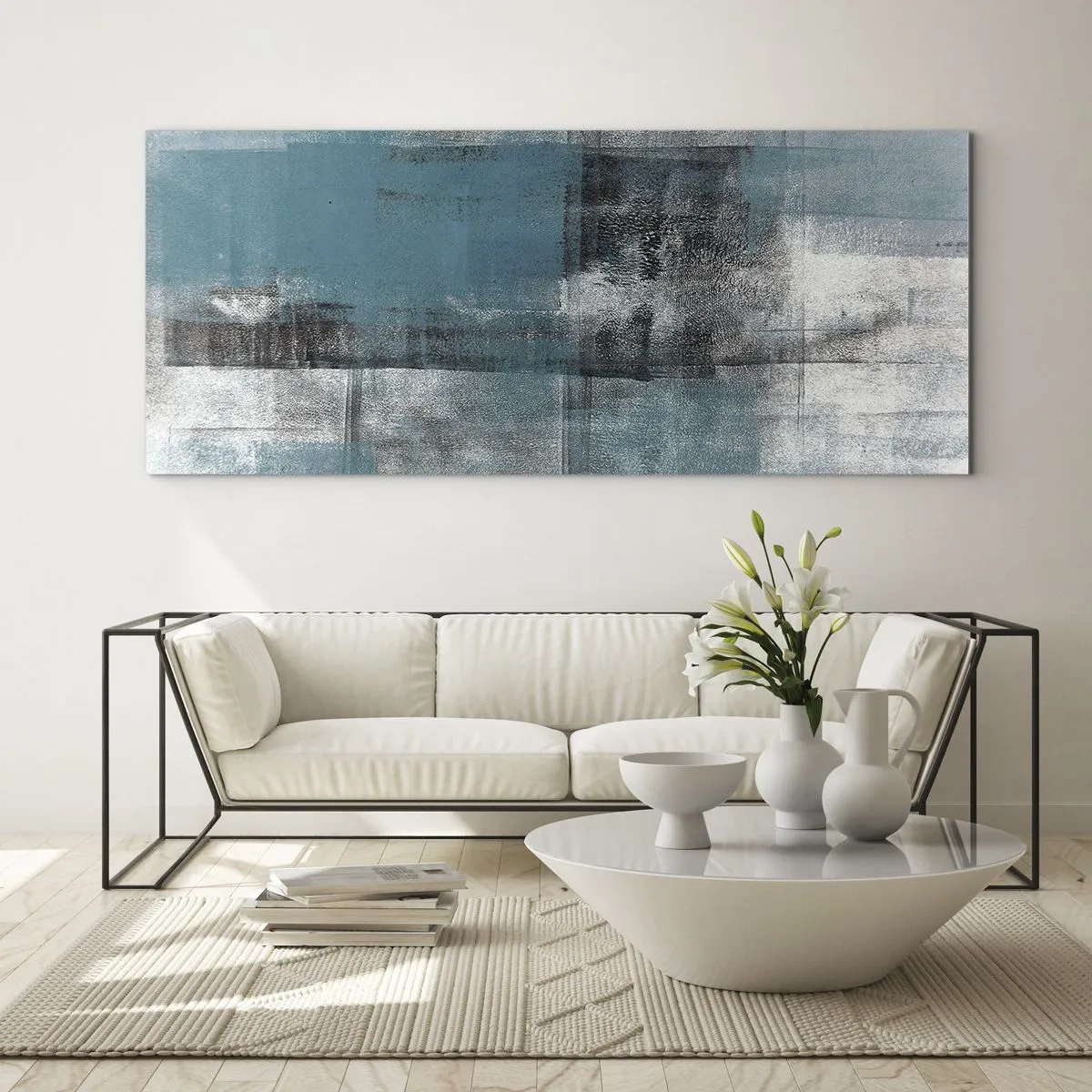 Quadro su vetro - Acqua e aria - 100x40 cm