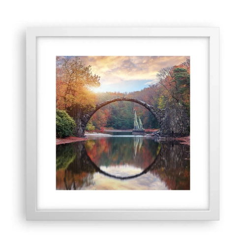 Poster in cornice bianca - Dall'altro lato dello specchio - 30x30 cm