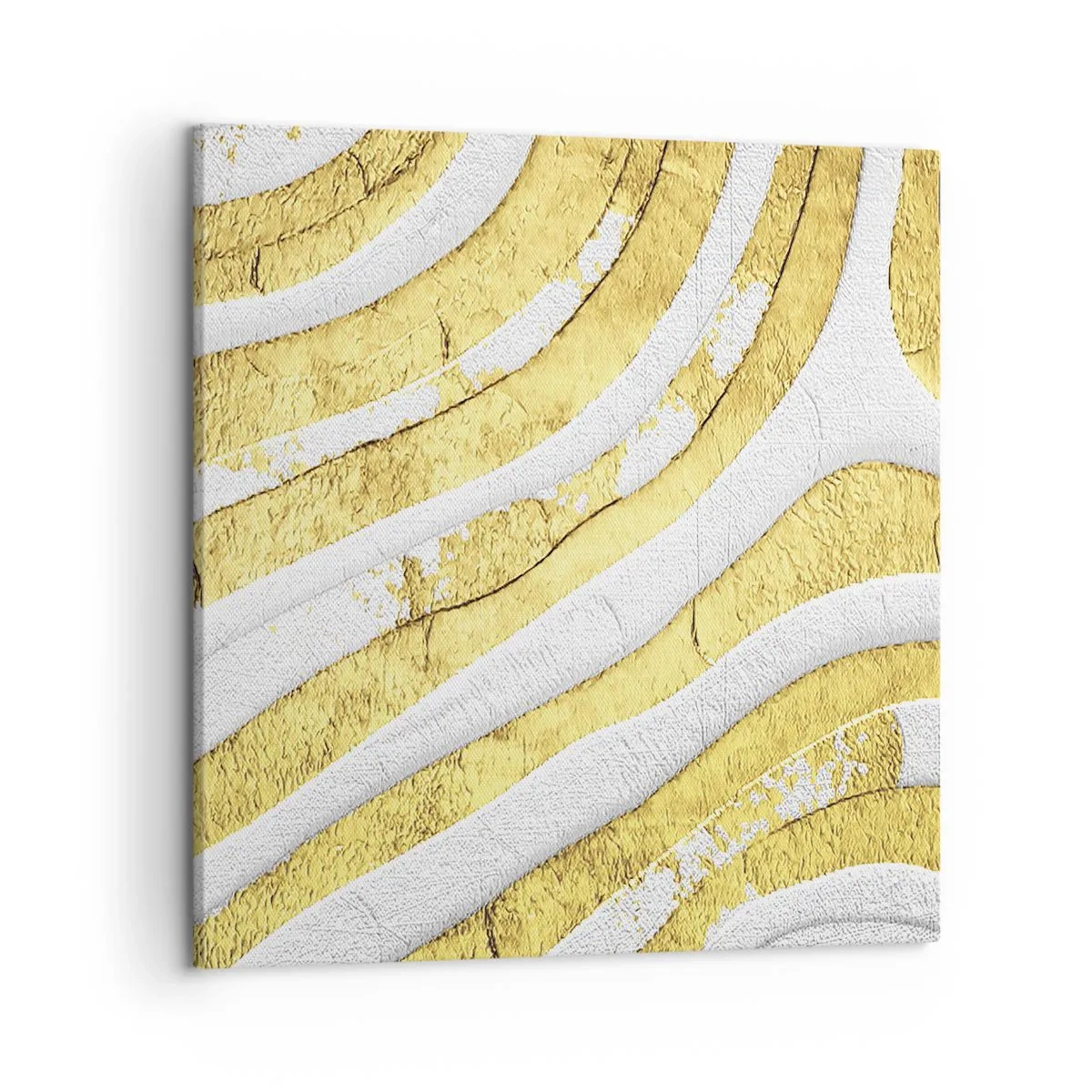 Quadro su tela - Stampe su Tela - Composizione in bianco e oro - 50x50 cm