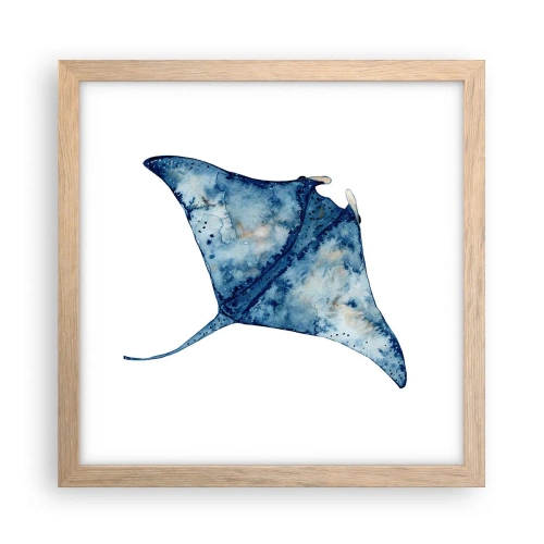 Poster in cornice rovere chiaro - Vita nel blu - 30x30 cm