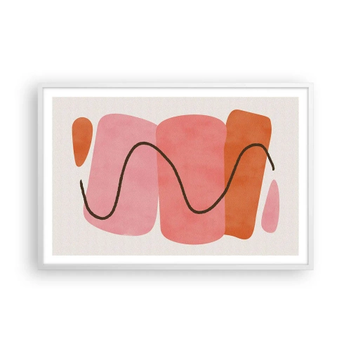 Poster in cornice bianca - Il delicato movimento delle forme - 91x61 cm