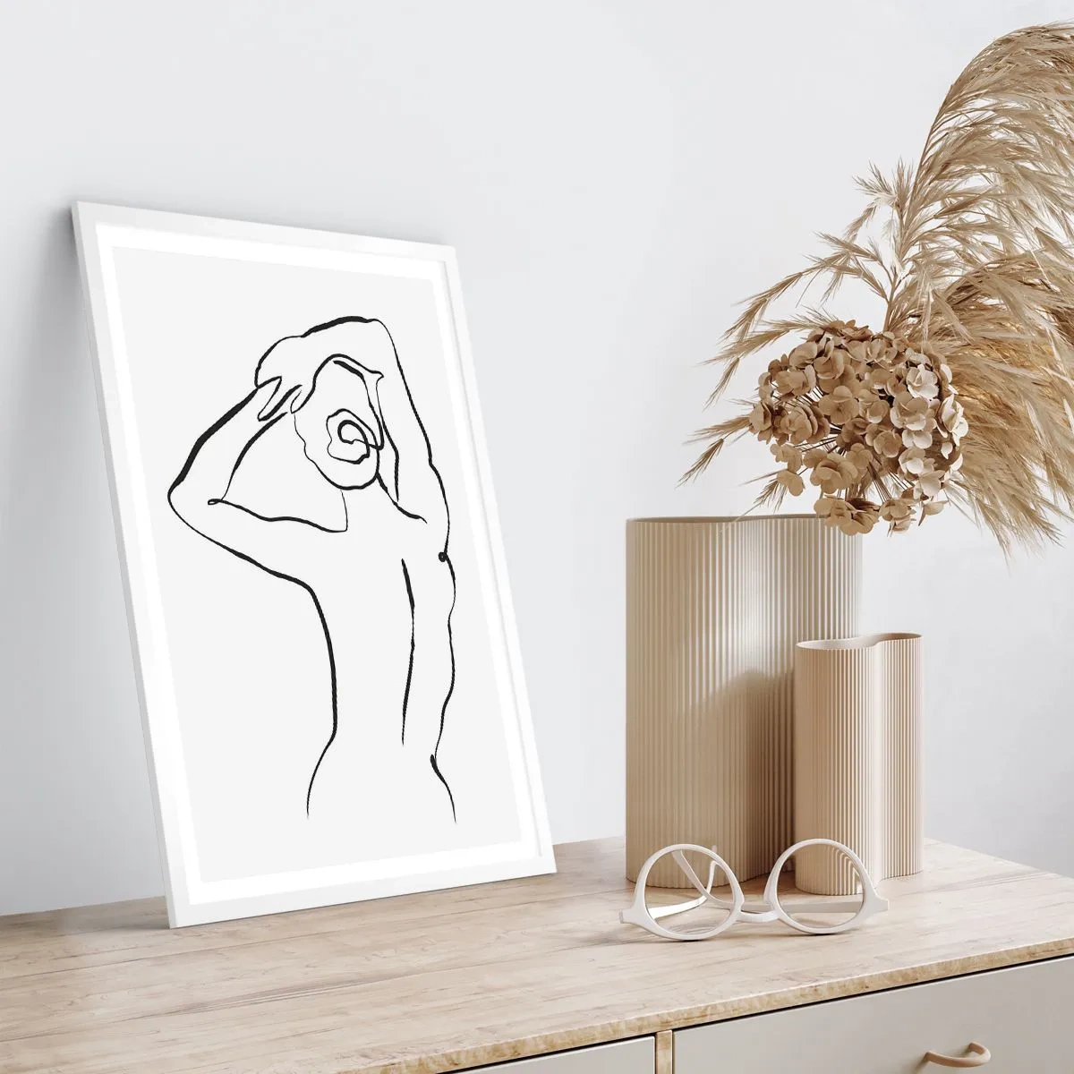 Poster in cornice bianca - Nudo mattutino - 50x70 cm