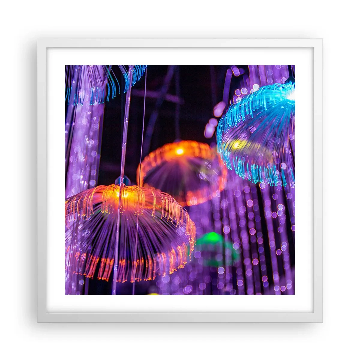 Poster in cornice bianca - Fontane di luce - 50x50 cm