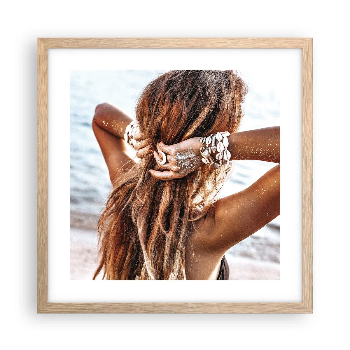 Poster in cornice rovere chiaro - Sorella dell'acqua e del sole - 40x40 cm