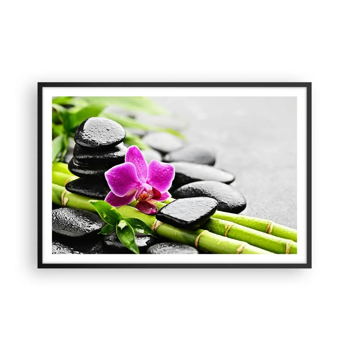 Poster in cornice nera - Un tranquillo equilibrio - 91x61 cm
