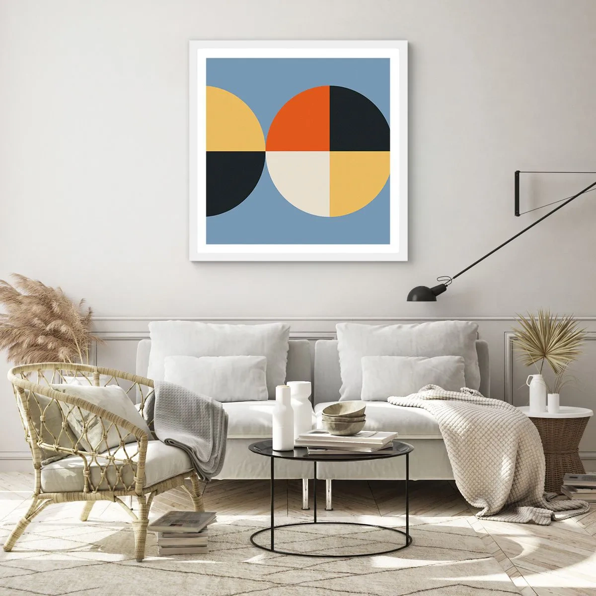 Poster in cornice bianca - Guarda e conta - 30x30 cm