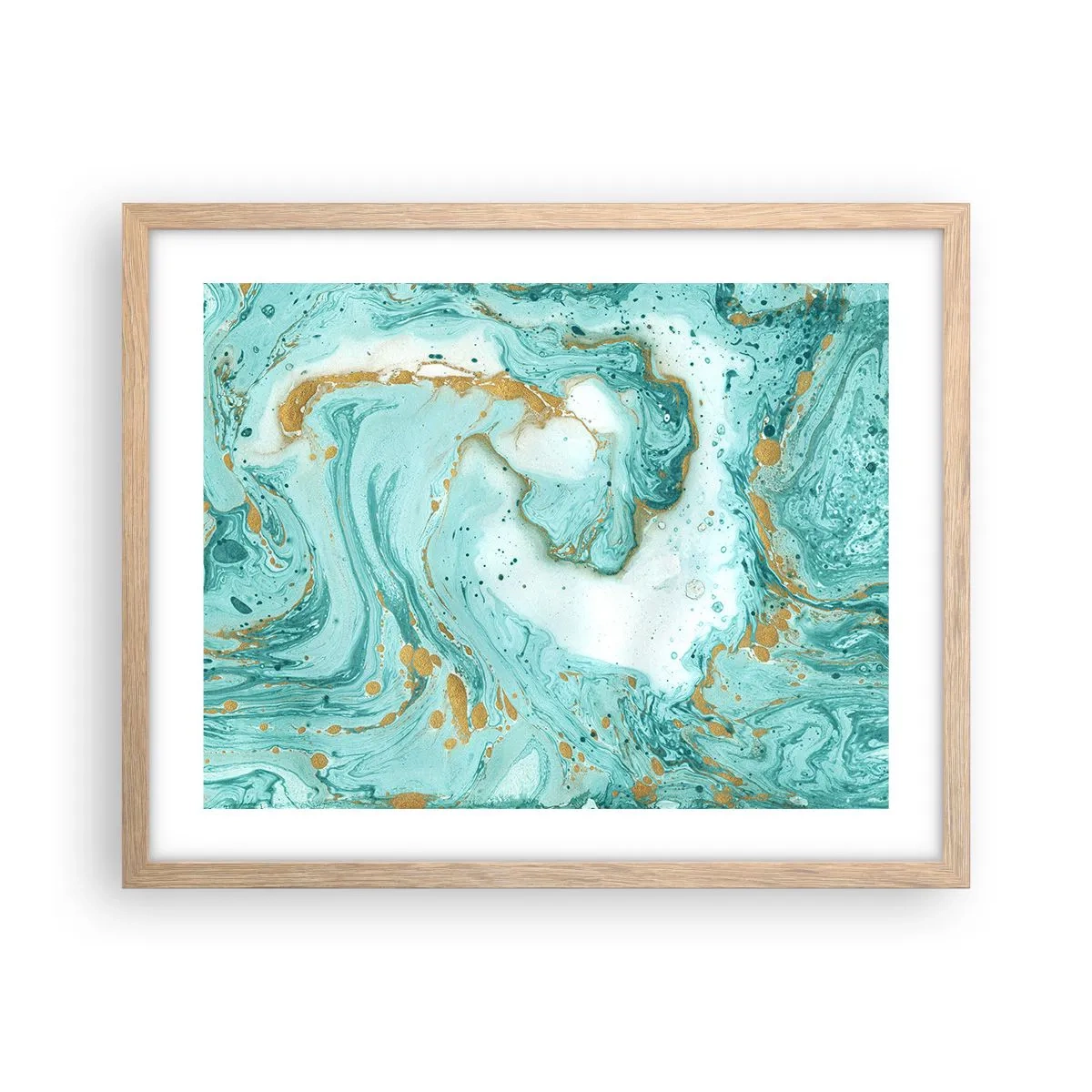 Poster in cornice rovere chiaro - La grande onda del periodo Edo - 50x40 cm