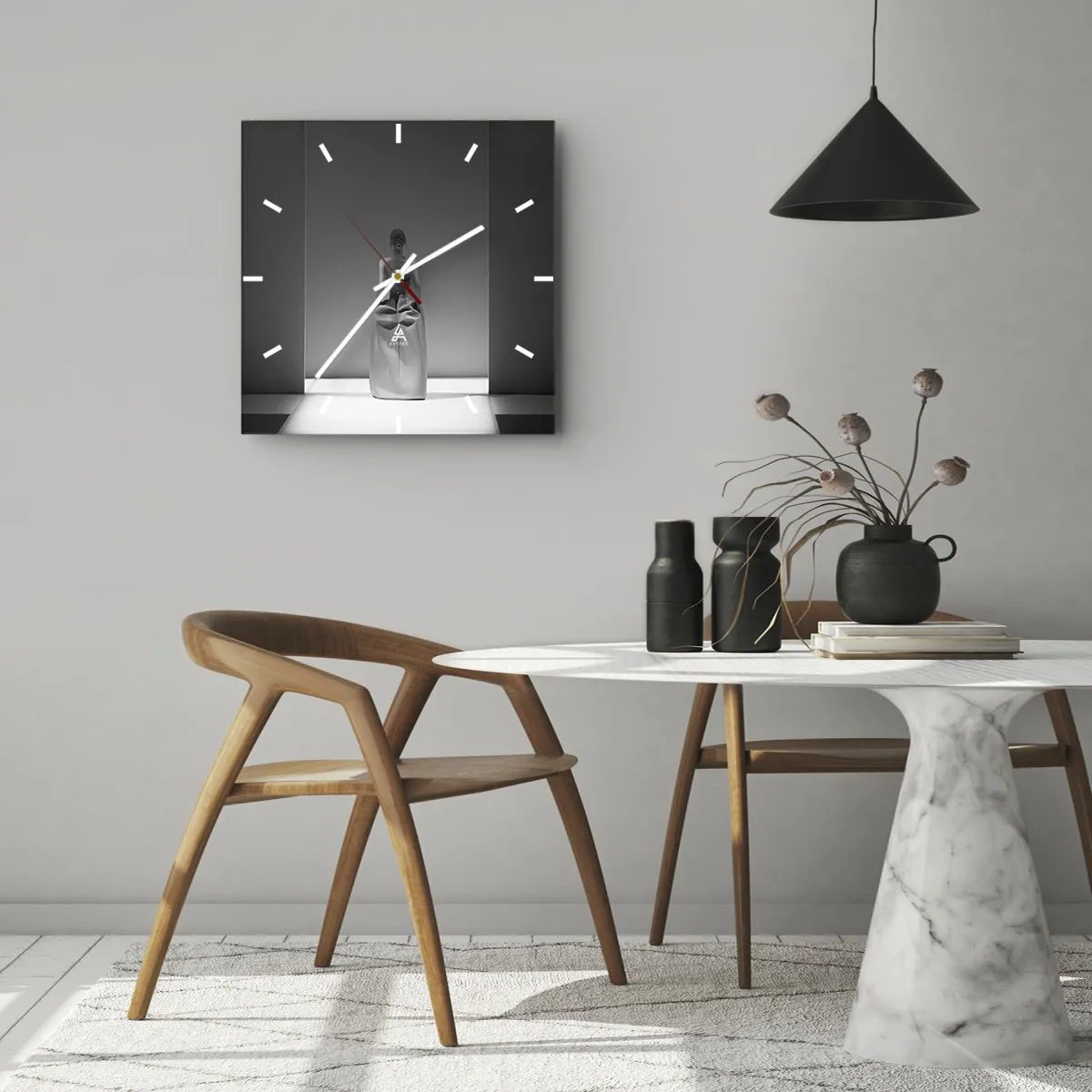 Orologio da parete - Orologio in Vetro - Semplicità raffinata - 30x30 cm