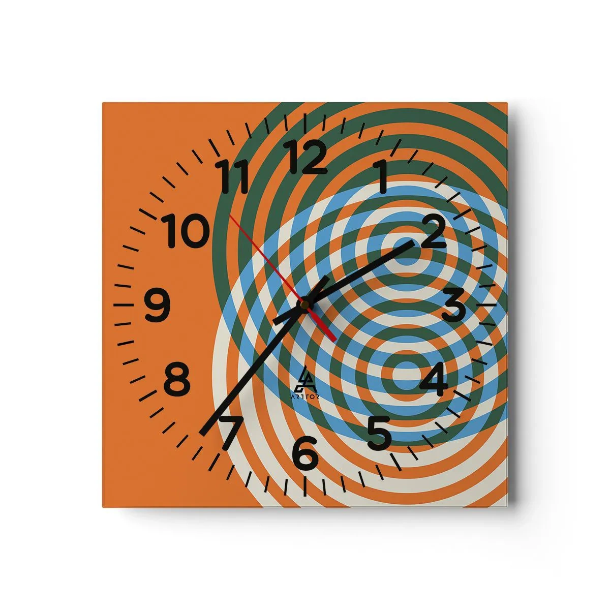 Orologio da parete - Orologio in Vetro - Composizione astratta a cerchi - 40x40 cm