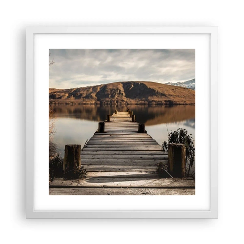 Poster in cornice bianca - Paesaggio nel silenzio - 40x40 cm