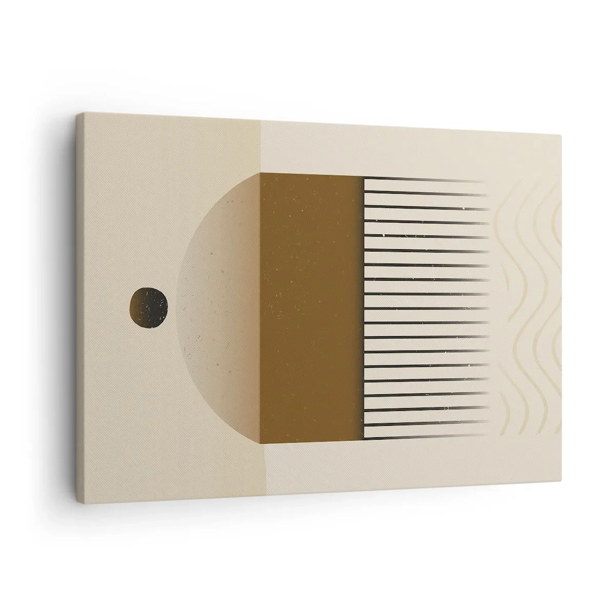 Quadro su tela - Stampe su Tela - Composizione geometrica astratta nei toni del beige e del marrone - 70x50cm - Diversi stati - Decorazione murale moderna per soggiorno e camera da letto ARTTOR