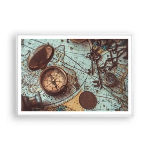 Poster in cornice bianca - Per il cercatore di avventure - 100x70 cm