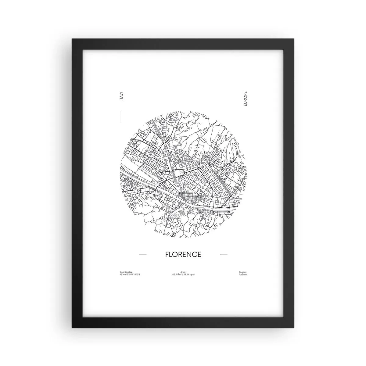 Poster in cornice nera - Anatomia di Firenze - 30x40 cm