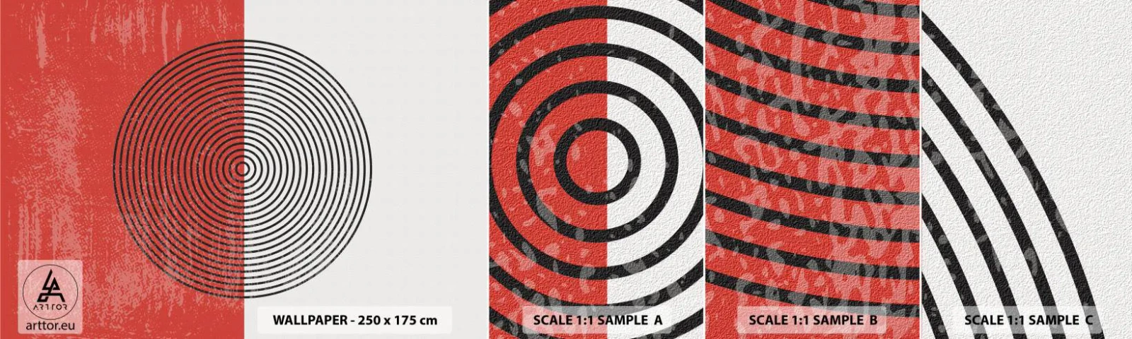 Campione di Fotomurale Adesivo Deluxe Sticker - Dritto al centro - Astrazione, Pezzo, Grafica - 100x30 cm