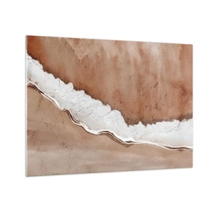 Quadro su vetro - Struttura artistica nei toni della terra e del bianco - 70x50cm - Nei colori della terra - Decorazione murale moderna per soggiorno e camera da letto ARTTOR