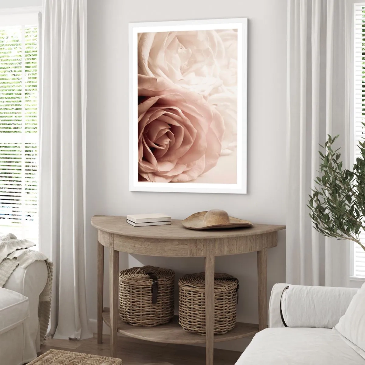 Poster in cornice bianca - Nel cuore della rosa - 61x91 cm