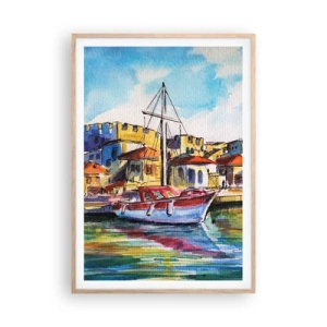 Poster in cornice rovere chiaro - Un colorato pomeriggio - 70x100 cm