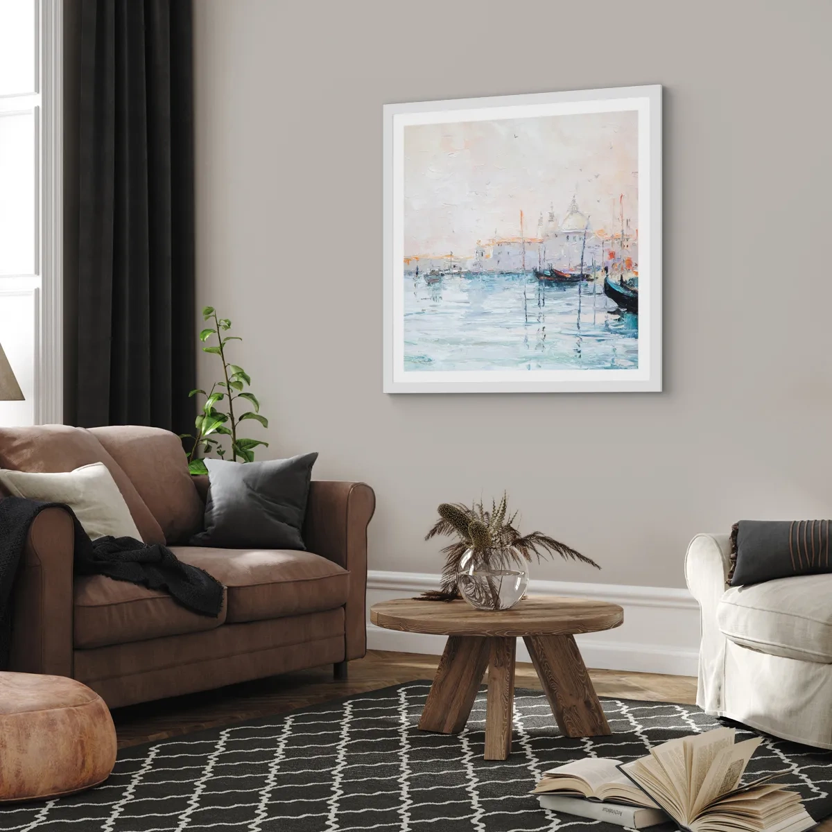 Poster in cornice bianca - Dopo l'acqua, dopo la nebbia - 60x60 cm