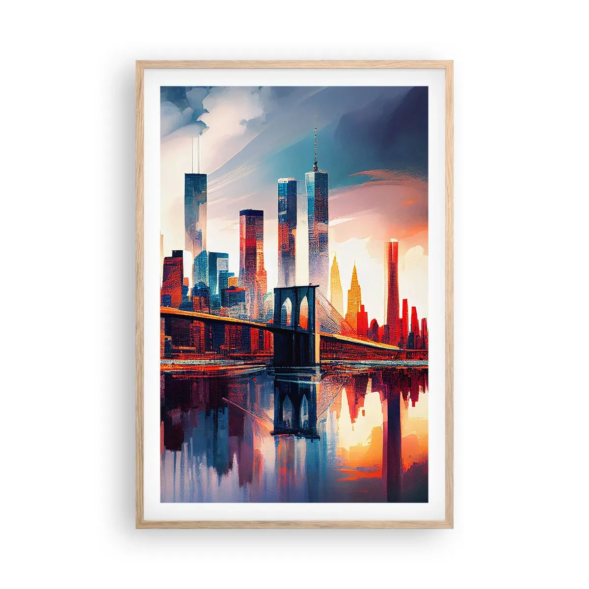 Poster in cornice rovere chiaro - Una New York spettacolare - 61x91 cm