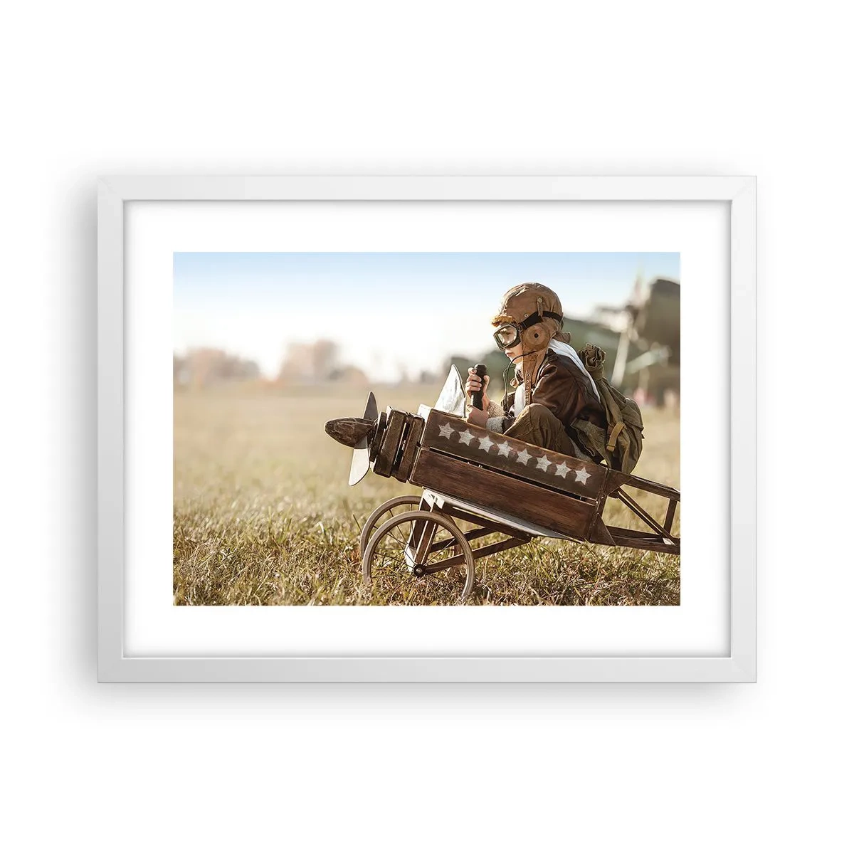 Poster in cornice bianca - Decollo verso i sogni - 40x30 cm