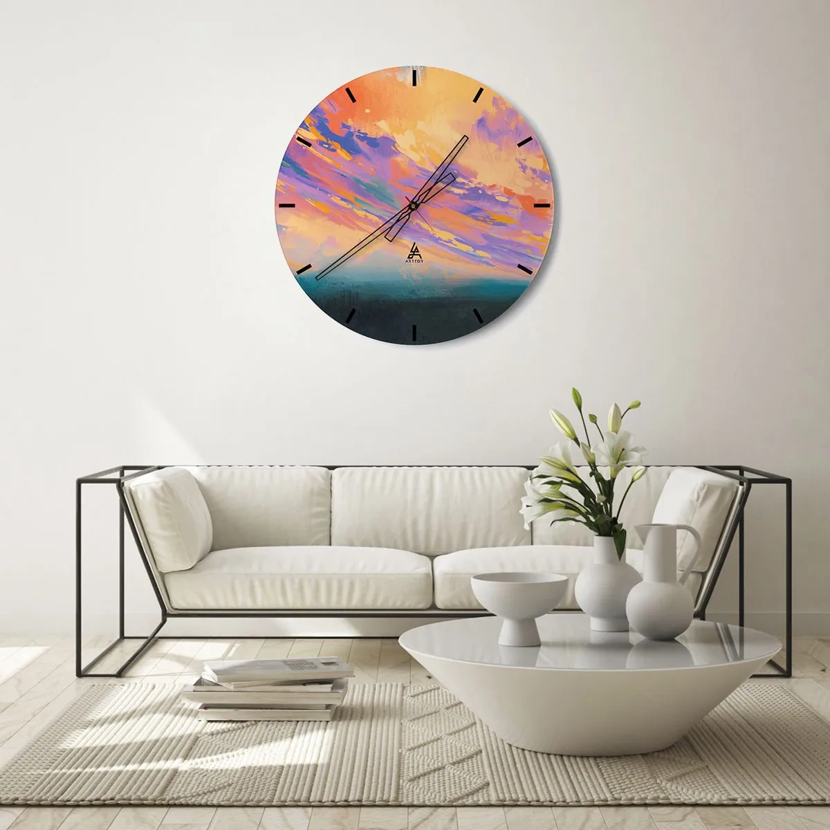 Orologio da parete - Orologio in Vetro - Forza di attrazione - 40x40 cm