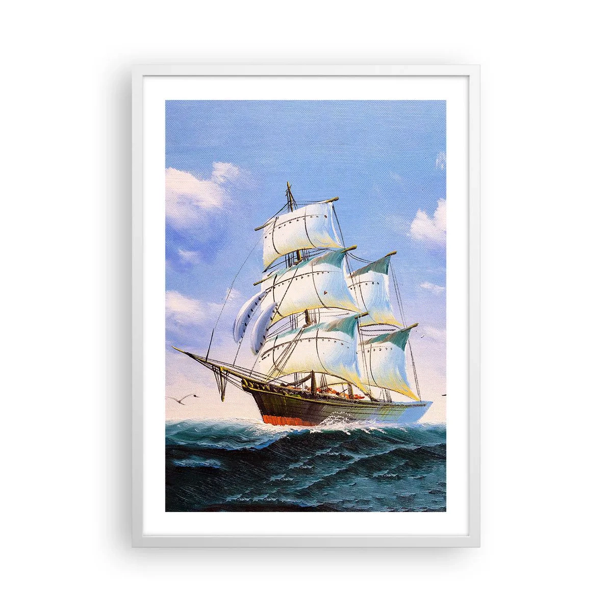 Poster in cornice bianca - Con orgoglio nel vento - 50x70 cm