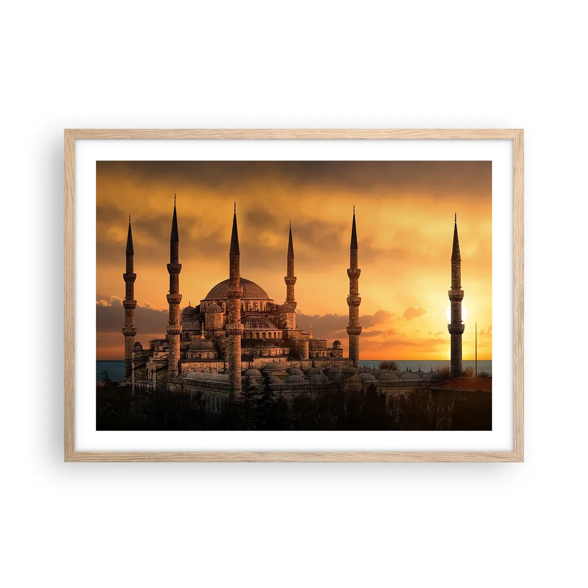 Poster in cornice rovere chiaro - Dio è grande - 70x50 cm