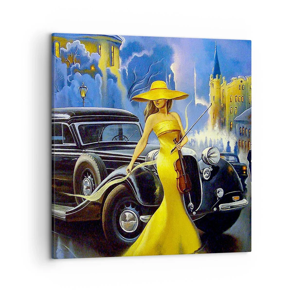 Quadro su tela - Stampe su Tela - Notturno per violino e amore - 50x50 cm