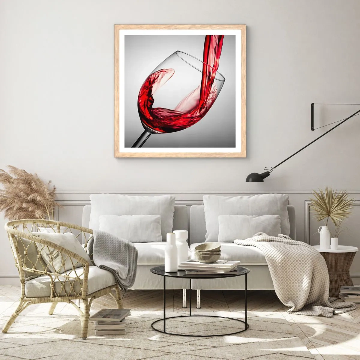 Poster in cornice rovere chiaro - Colore - movimento - suono - 30x30 cm