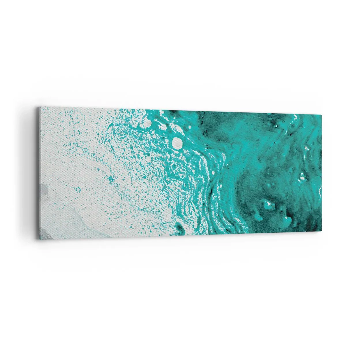 Quadro su tela - Stampe su Tela - Sciogliendosi nel bianco e nel turchese - 100x40 cm
