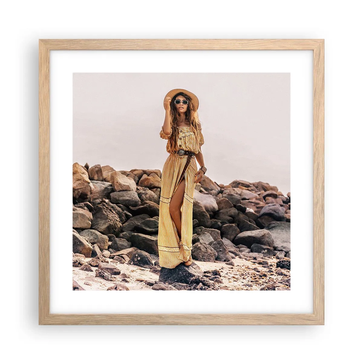 Poster in cornice rovere chiaro - La magia delle pietre - 40x40 cm