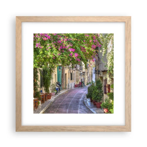 Poster in cornice rovere chiaro - Angolo fiorito - 30x30 cm