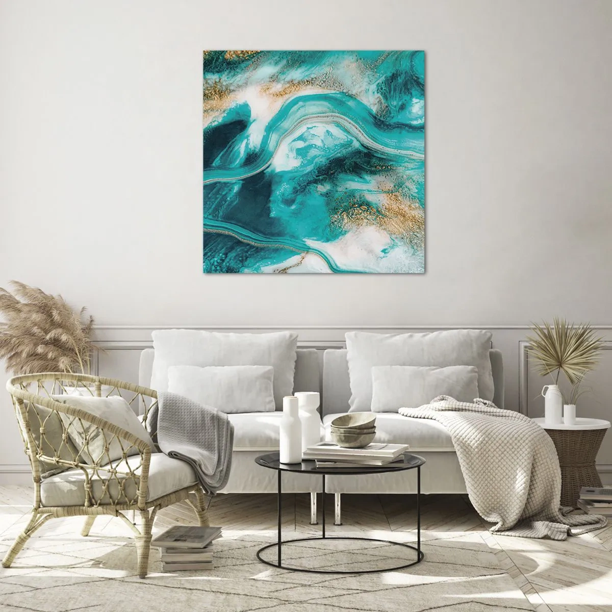 Quadro su vetro - Il fiume d'oro - 40x40 cm