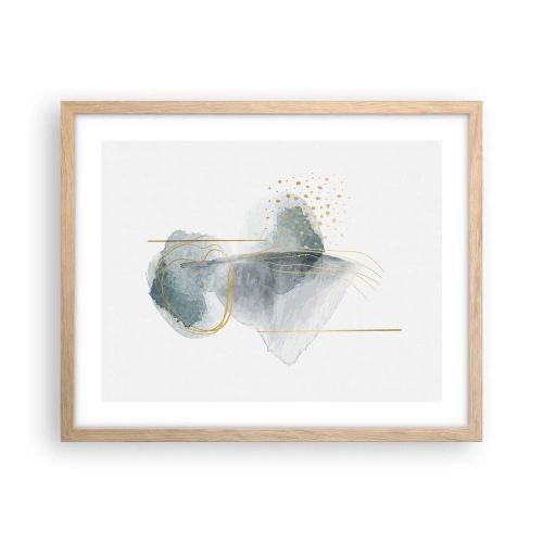 Poster in cornice rovere chiaro - Sui legami del grigio e dell'oro - 50x40 cm