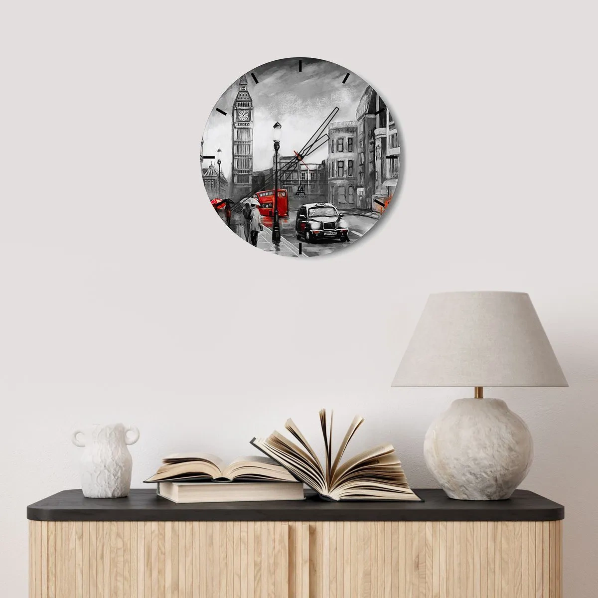 Orologio da parete - Orologio in Vetro - Una città per niente grigia - 30x30 cm