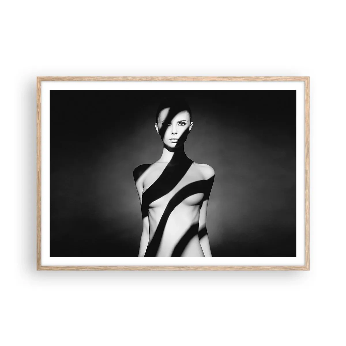 Poster in cornice rovere chiaro - Luci e ombre - 100x70 cm