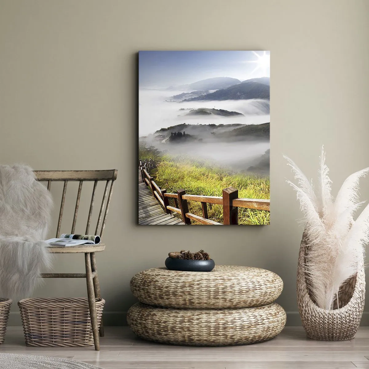 Quadro su tela - Stampe su Tela - Avvolti di luce e nebbia - 55x100 cm