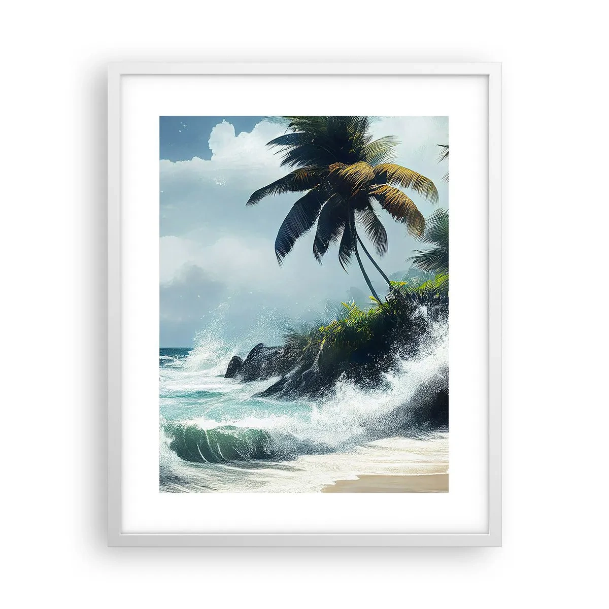 Poster in cornice bianca - Sulla riva tropicale - 40x50 cm